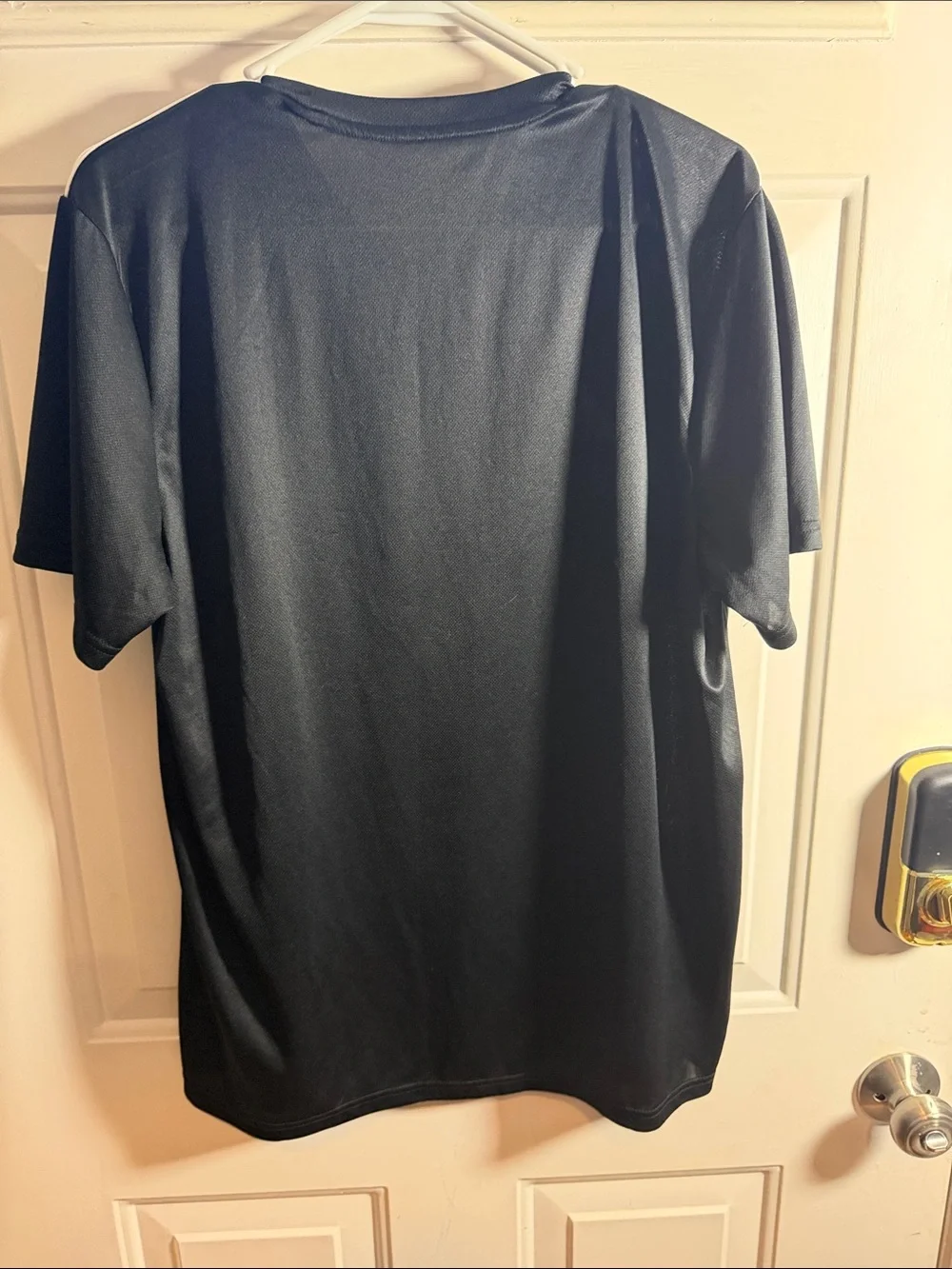 adidas Black Short-Sleeve Athletic Tee with White Trim